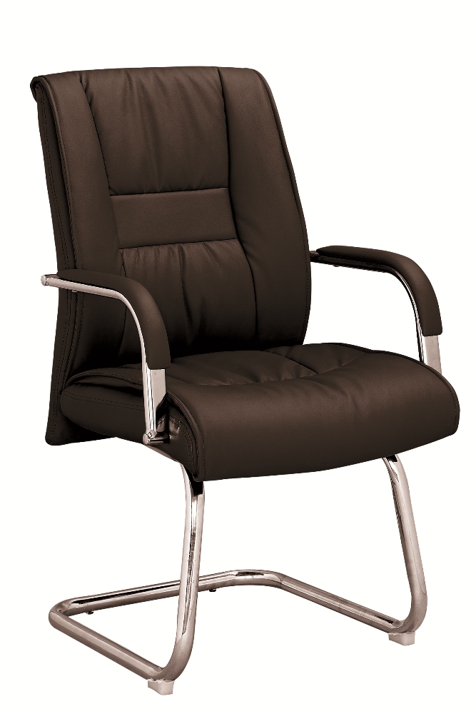 WASHINGTON LEATHER LOOK VISITORS CHAIR BLACK