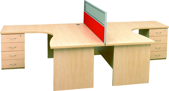 Pulse Maple 2 Way Cluster Desk 1600